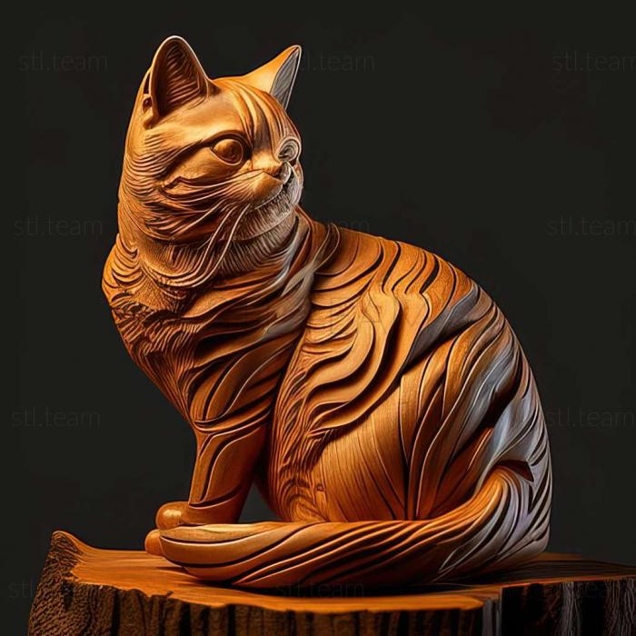 3D модель Американская короткошерстная кошка (STL)